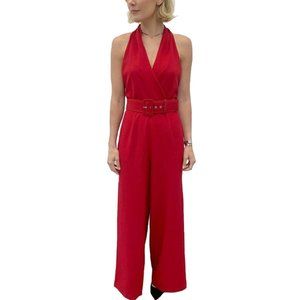Julia Jordan Red Belted Jumpsuit